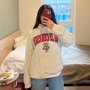 Wisconsin White Hoodie